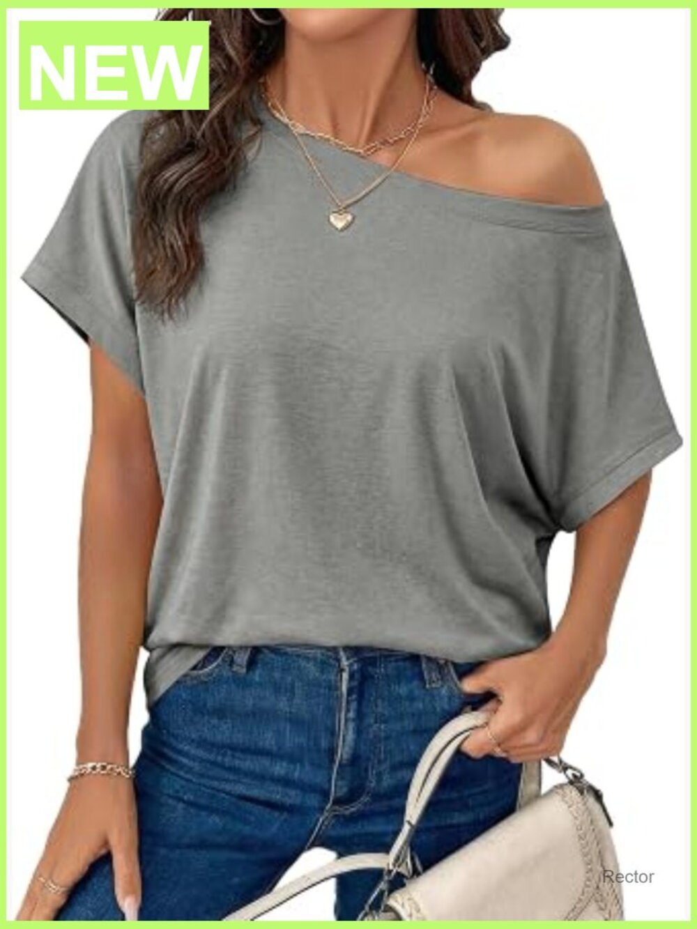 Off Shoulder Oversized Tee Summer Casual Short Sleeve Boat Neck Loose Fit